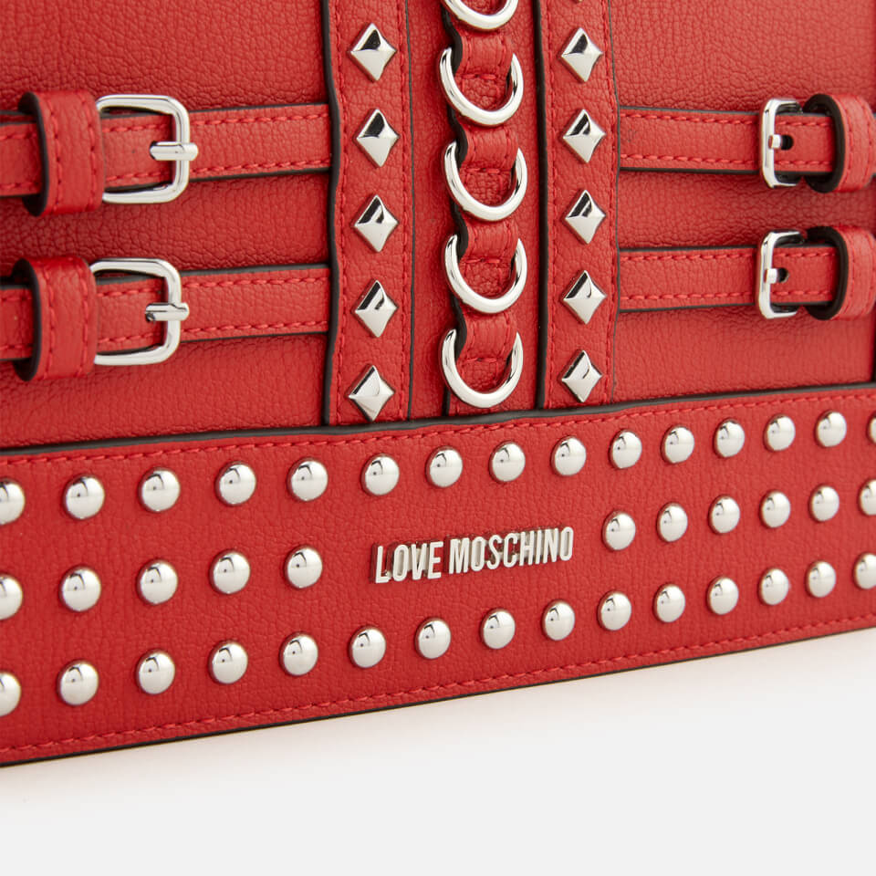 Love Moschino Women's Studded Shoulder Bag - Red