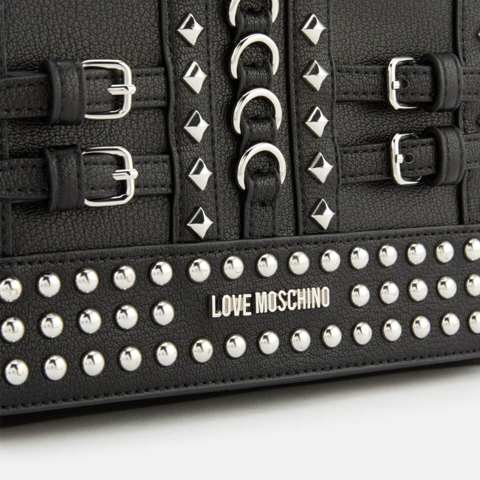 Love Moschino Women's Studded Small Cross Body Bag - Black