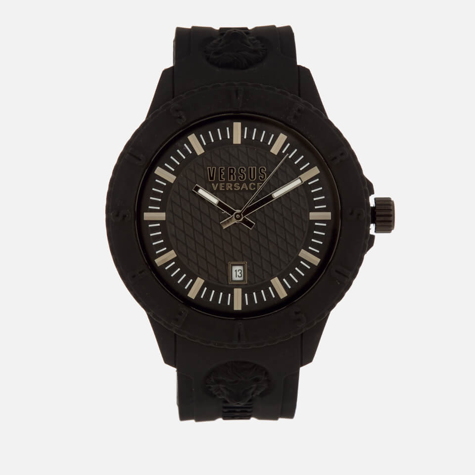Versus Versace Men's Tokyo Silicone Lion Head Strap Watch - Black