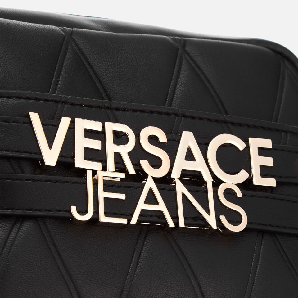 Versace Jeans Women's Quilted Logo Small Cross Body Bag - Black
