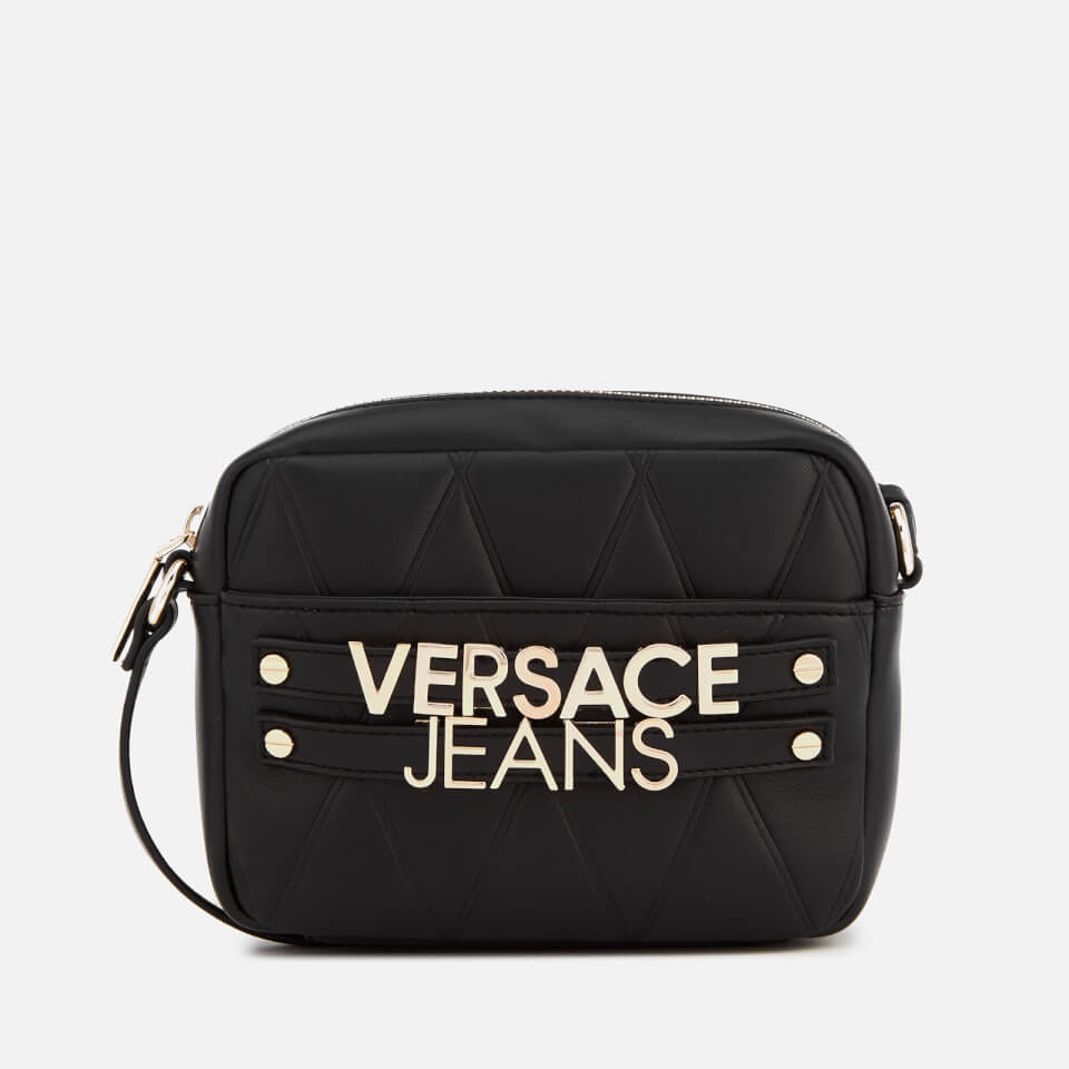 Versace Jeans Women's Quilted Logo Small Cross Body Bag - Black