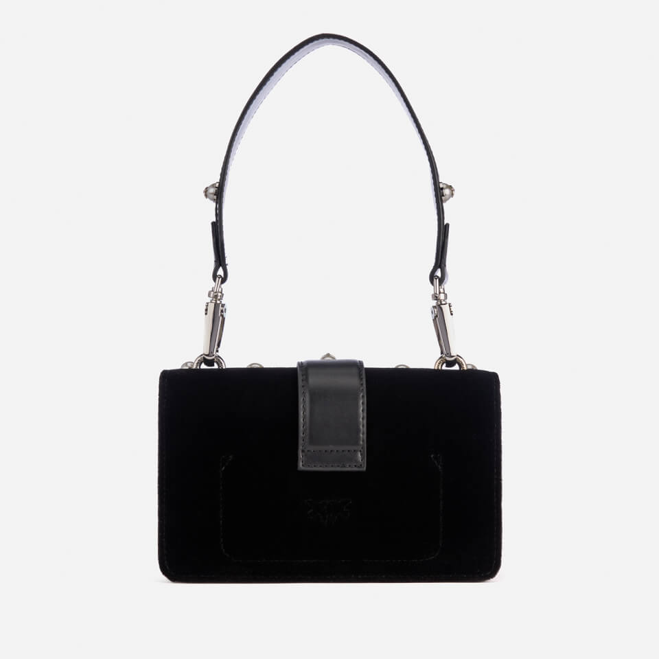 Pinko Women's Mini Love Velvet Pearls Bag - Black