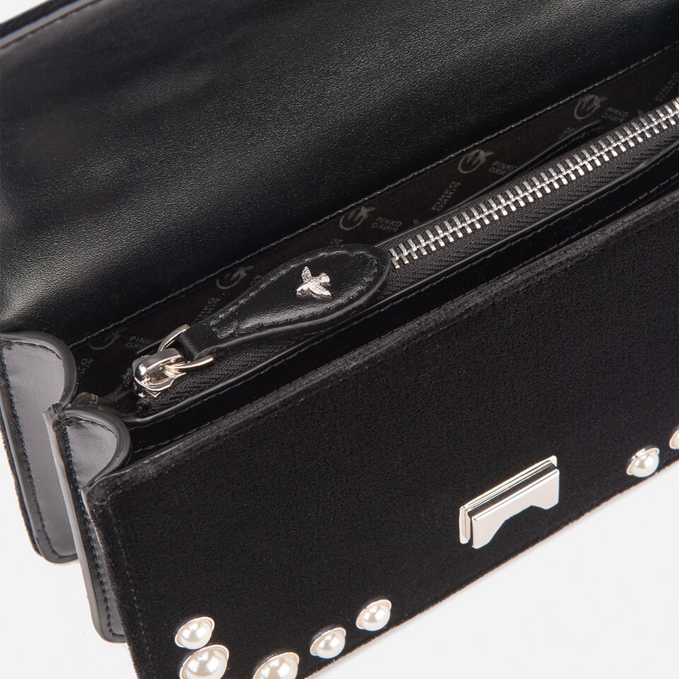 Pinko Women's Mini Love Velvet Pearls Bag - Black