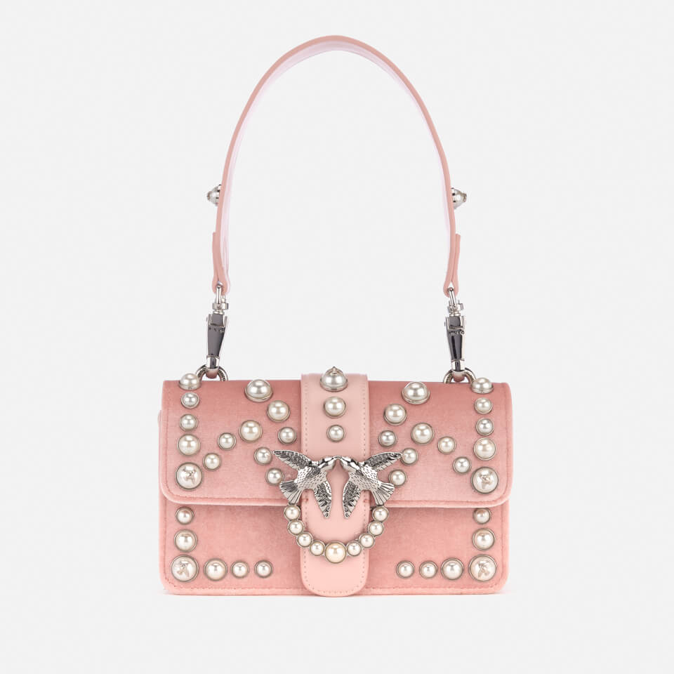 Pinko Women's Mini Love Velvet Pearls Bag - Pink