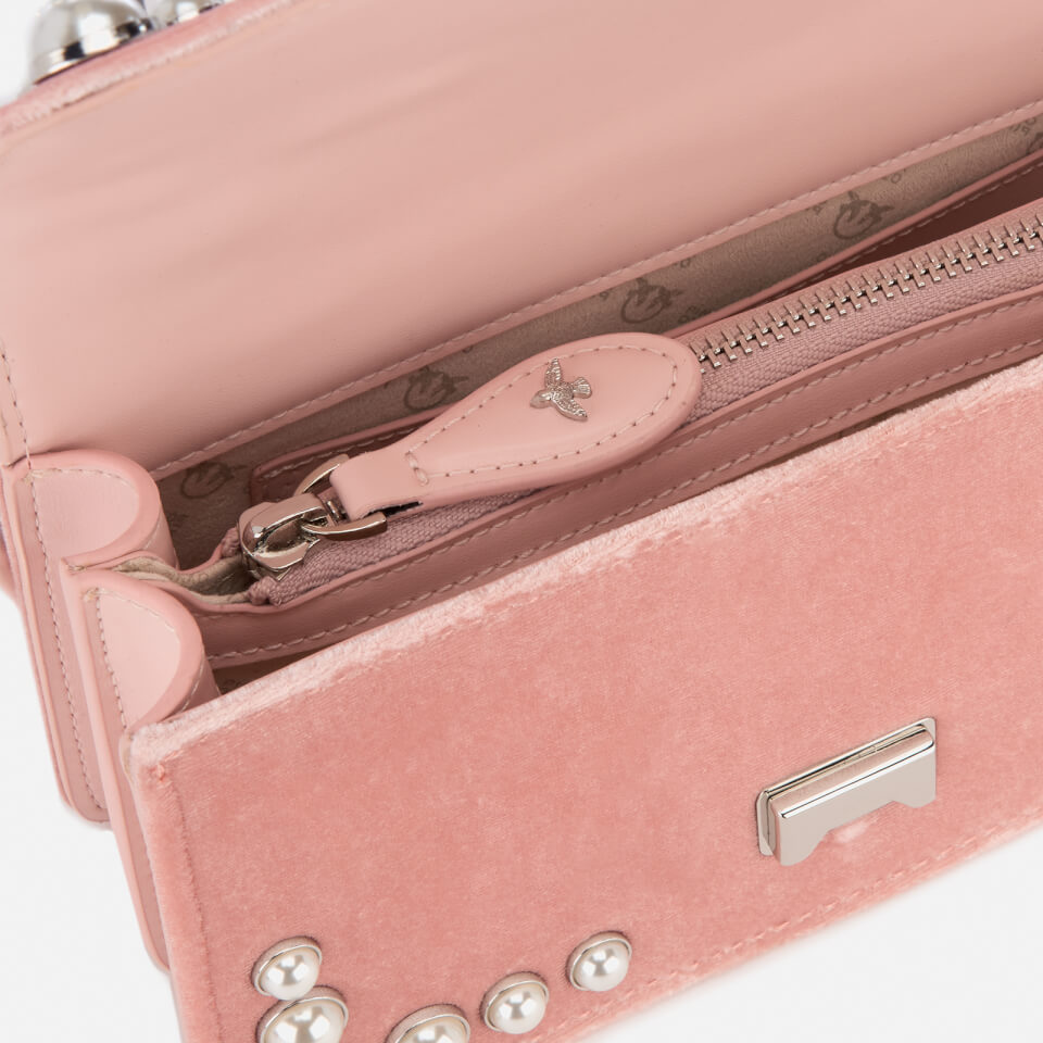 Pinko Women's Mini Love Velvet Pearls Bag - Pink