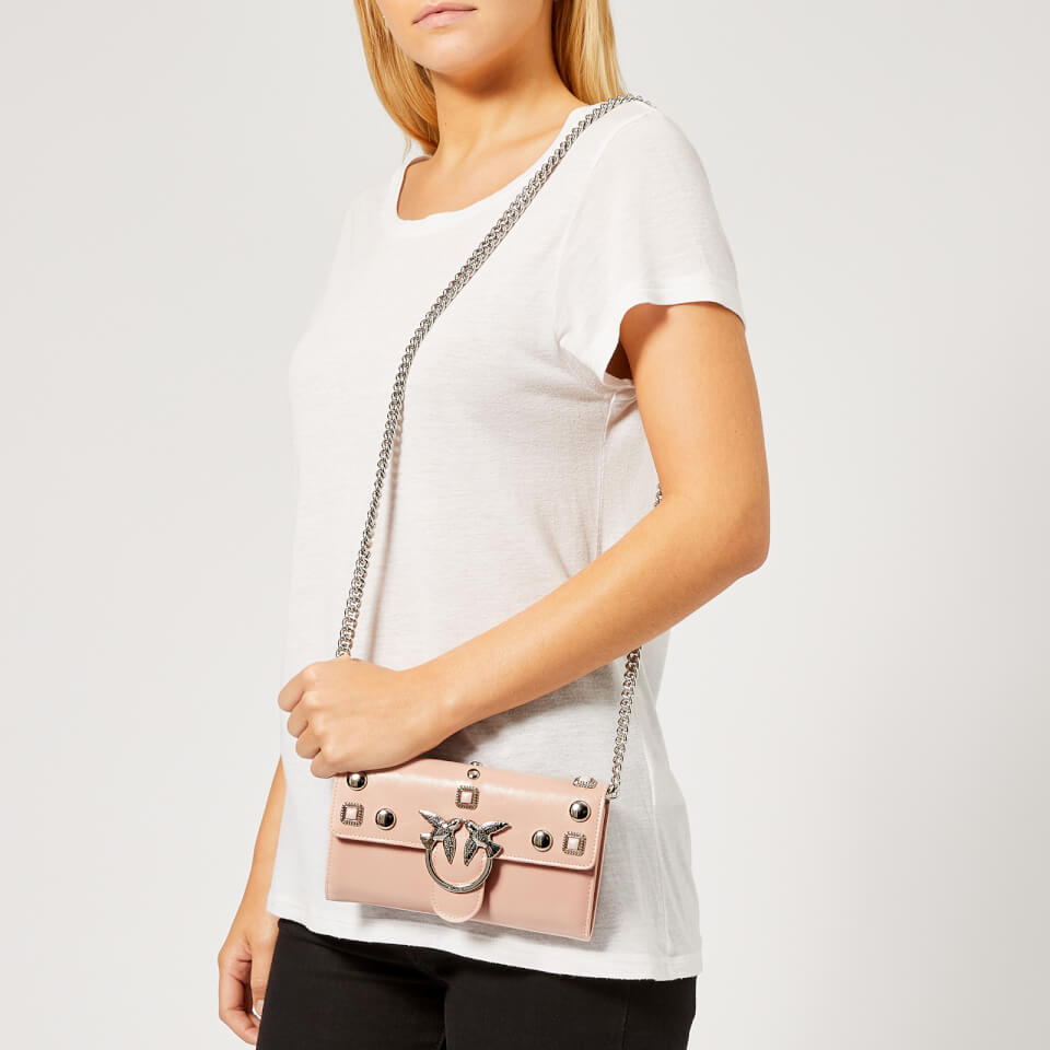 Pinko Women's Brittan Wallet with Shoulder Strap - Pink