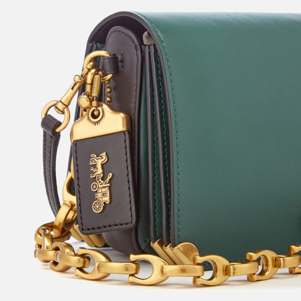 Coach 1941 Women's Colourblock Leather Dinky 19 Cross Body Bag - Evergreen