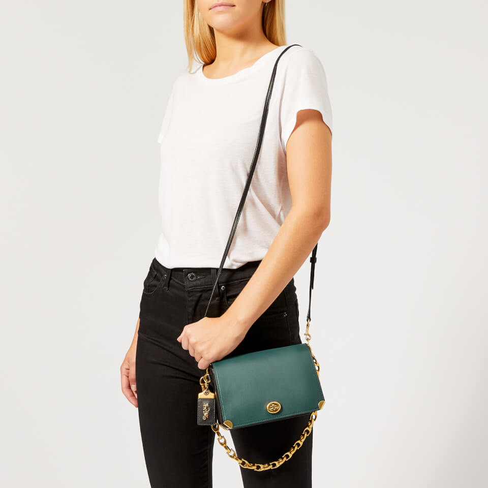 Coach 1941 Women's Colourblock Leather Dinky 19 Cross Body Bag - Evergreen