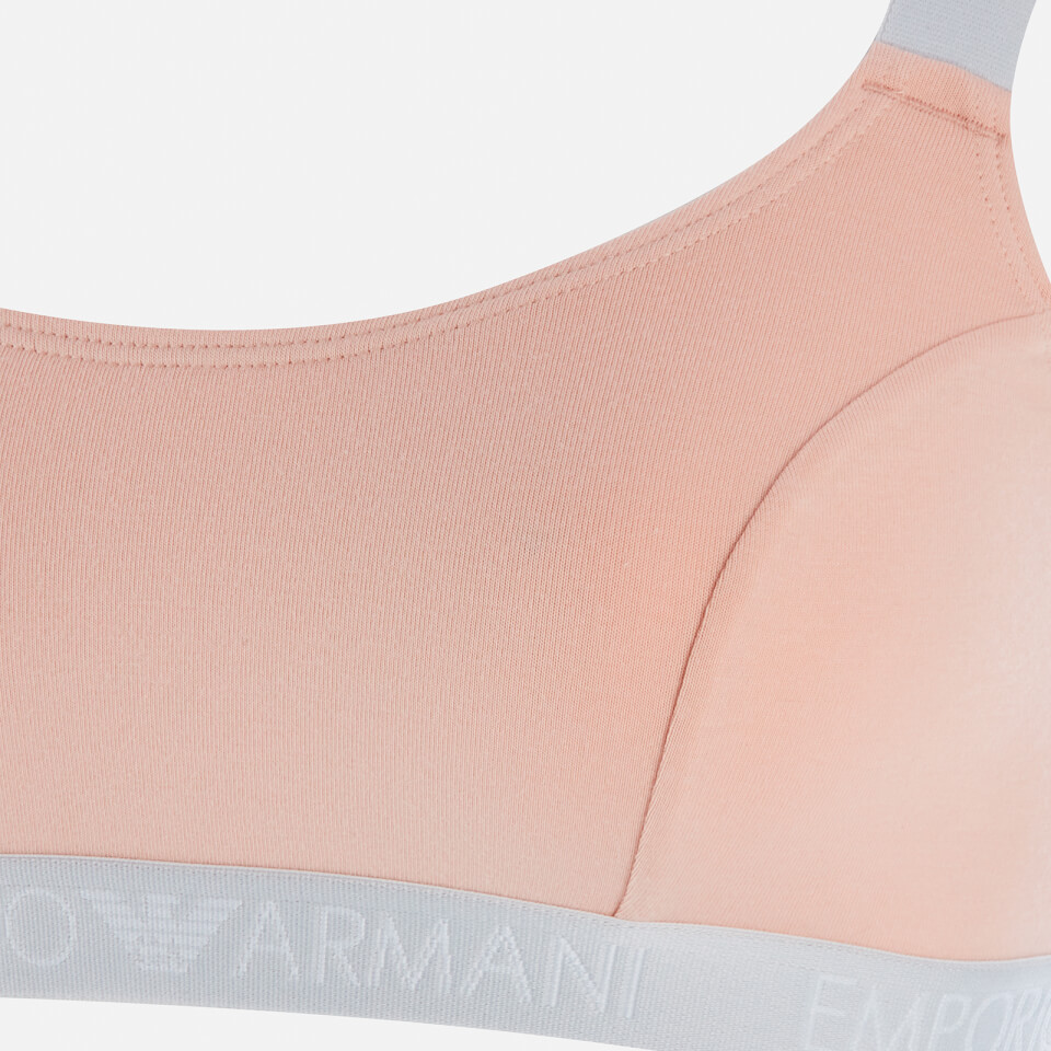 Emporio Armani Women's Iconic Logoband Bralette Bra - Nude
