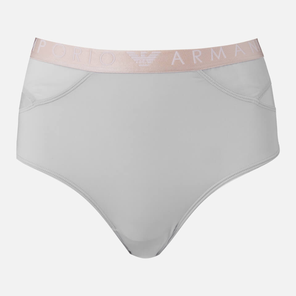 Emporio Armani Women's High Waist Culotte Pants - Silver