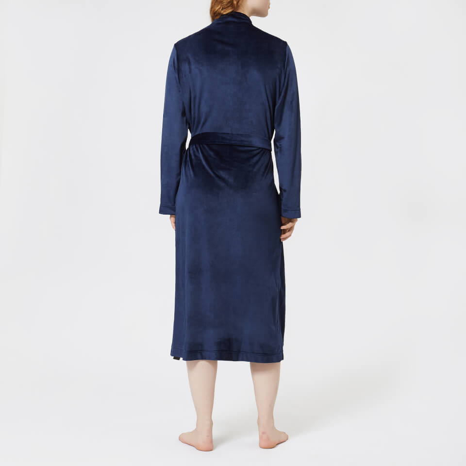 Emporio Armani Women's Shiny Velvet Dressing Gown - Deep Blue
