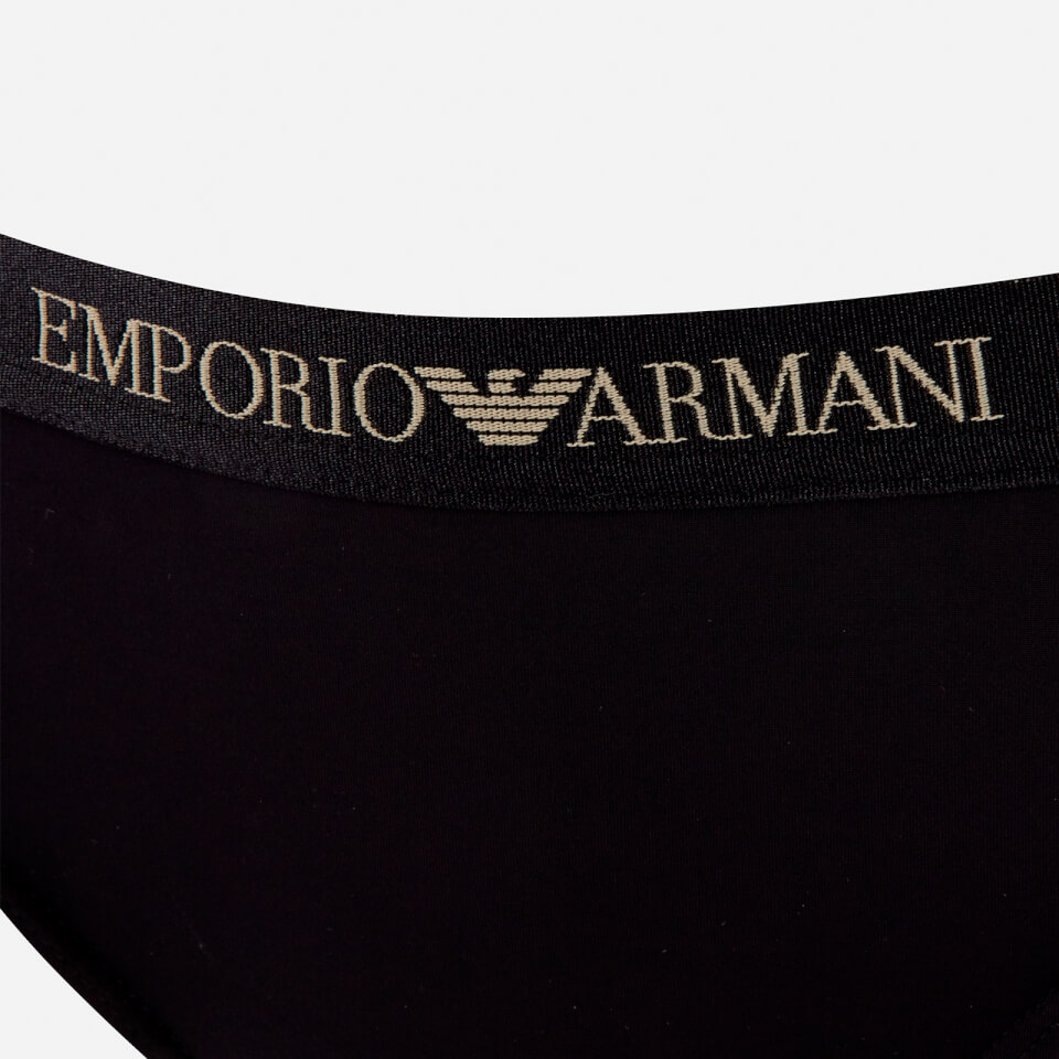 Emporio Armani Women's Iconic Microfiber Briefs - Black