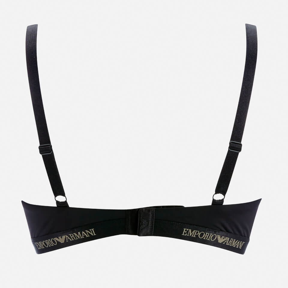 Emporio Armani Women's Iconic Microfiber Padded Triangle Bra - Black