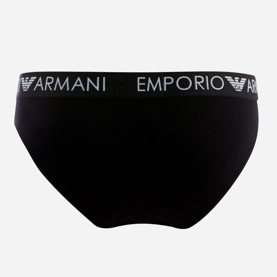 Emporio Armani Women's Iconic Logoband Bi Pack Briefs - Black