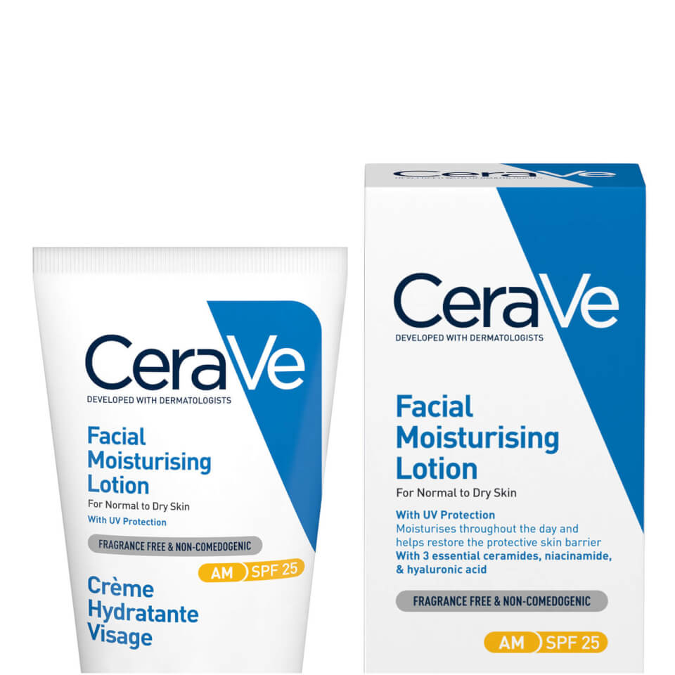 CeraVe AM Facial Moisturising Lotion SPF25 with Ceramides for Normal to Dry Skin 52ml