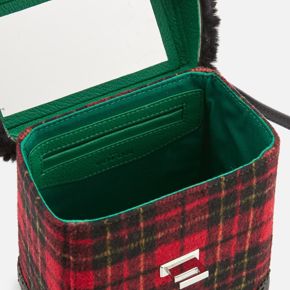 The Volon Women's Great L. Box Fur Bag - Red Check