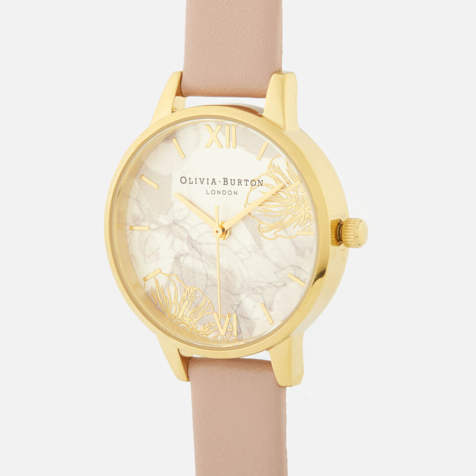 Olivia Burton Women's Abstract Florals Watch - Vegan Rose Sand/Gold
