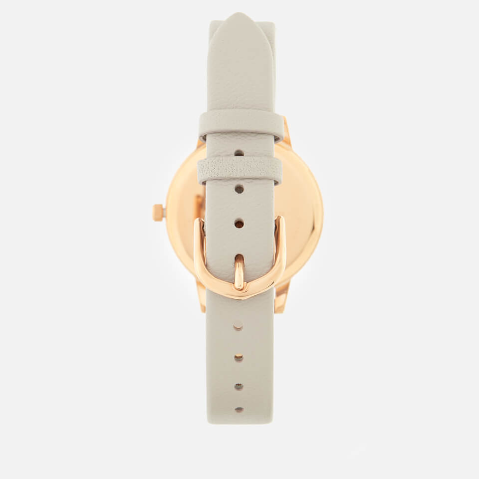 Olivia Burton Women's Embellished Butterfly Strap Watch - Grey Lilac/Rose Gold
