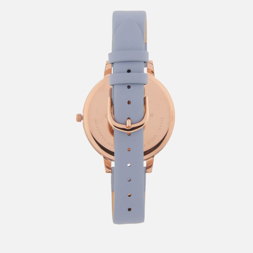 Olivia Burton Women's Marble Florals Watch - Chalk Blue/Rose Gold