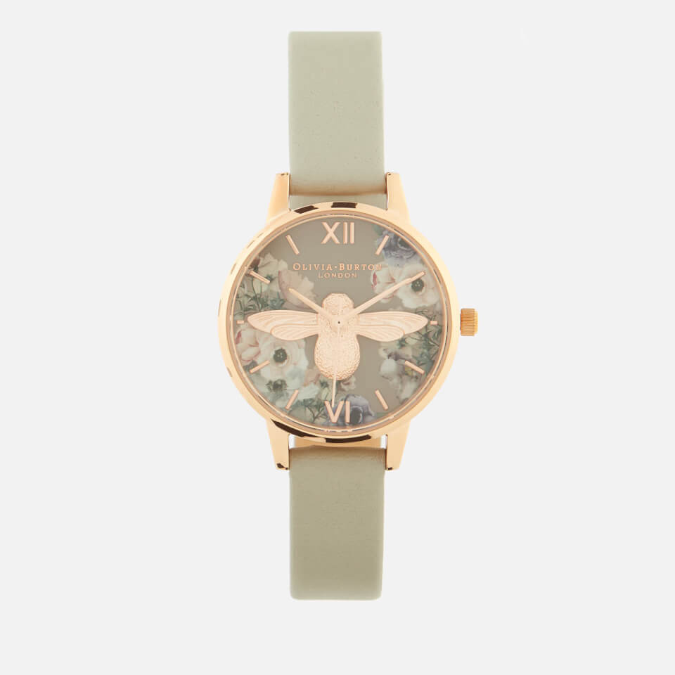 Olivia Burton Women s Watercolour Florals Watch Grey Rose Gold