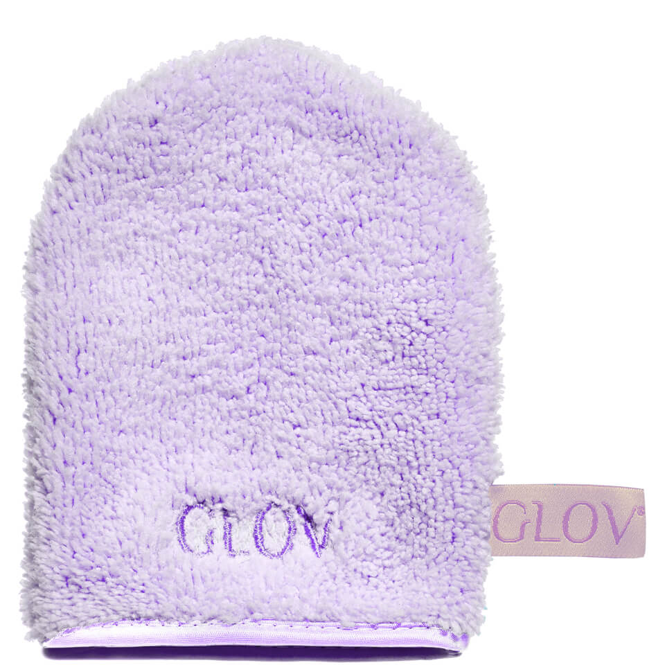 GLOV® Purple Travel Water-Only Makeup Removing Mitt for Oily Skin with Fiber Soap Set