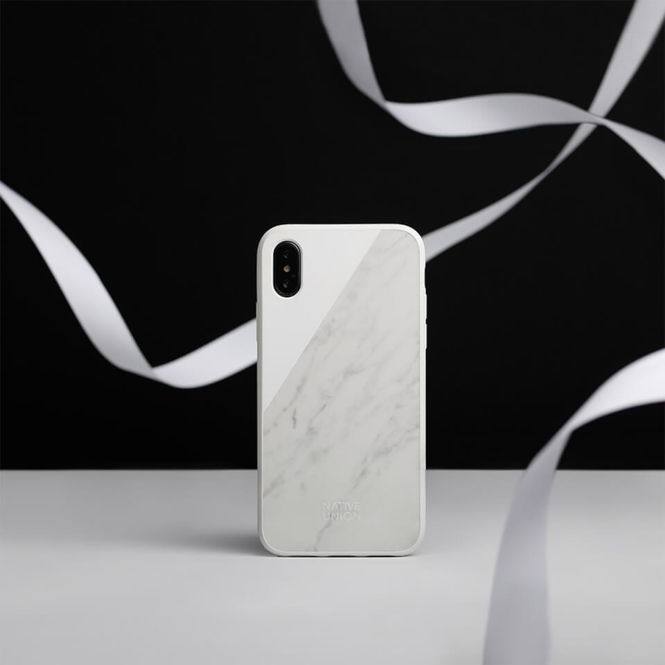 Native Union Clic Marble Metal iPhone X - White