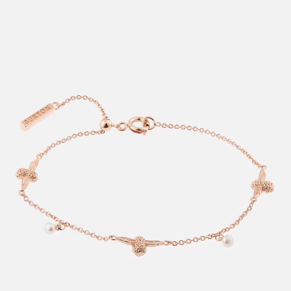 Olivia Burton Women's Pearl Bee Chain Bracelet - Rose Gold