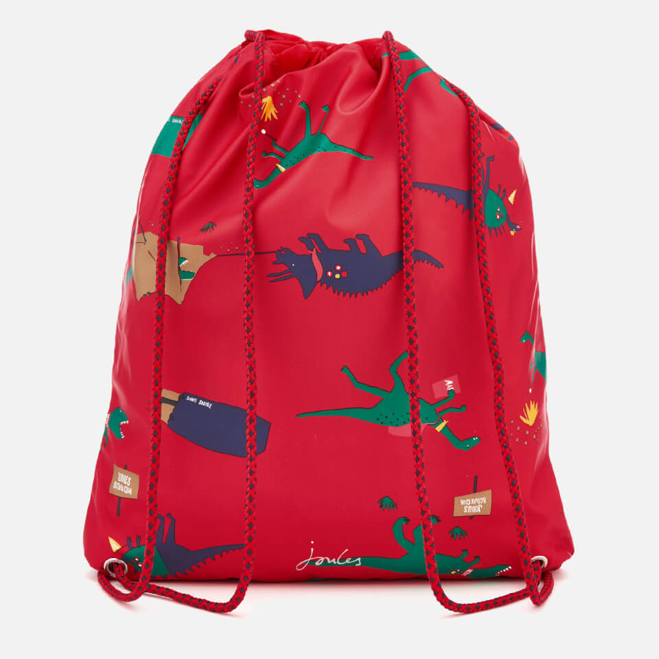 Joules Boys' Junior Rubber Drawstring Bag - Red Dinosaur