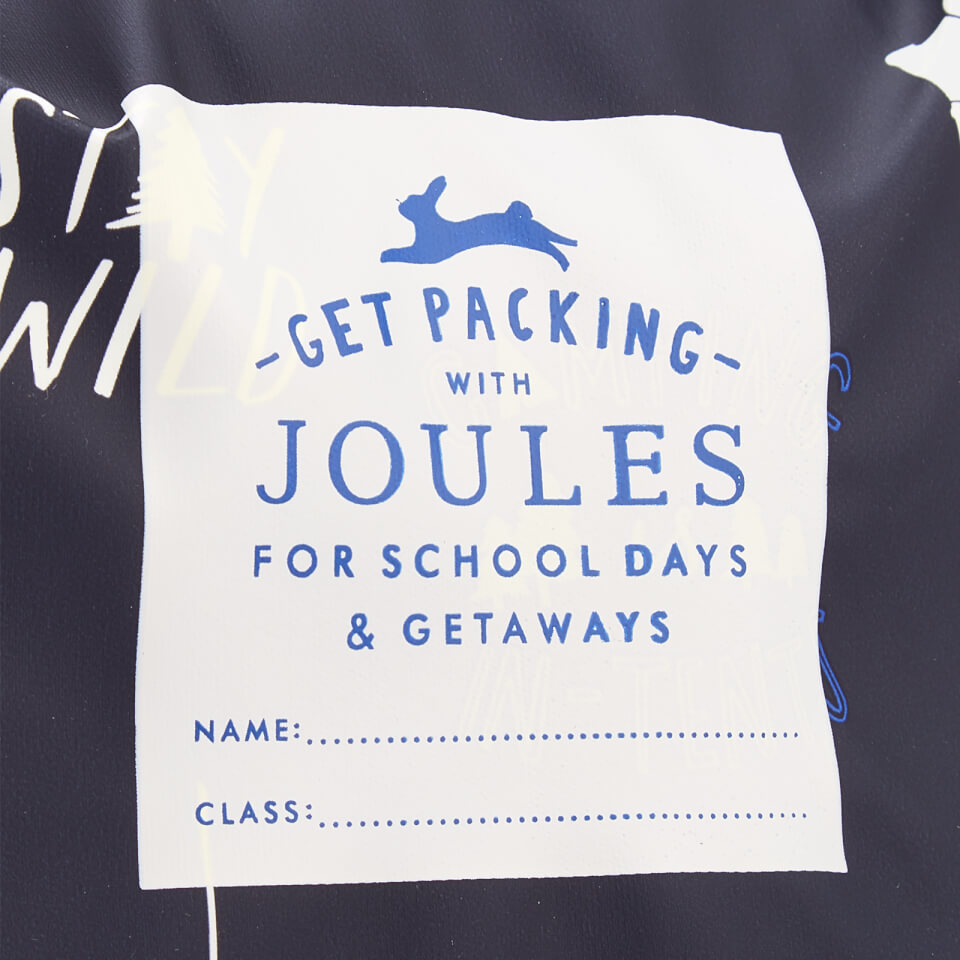 Joules Boys' Junior Rubber Drawstring Bag - Navy Happy Camper