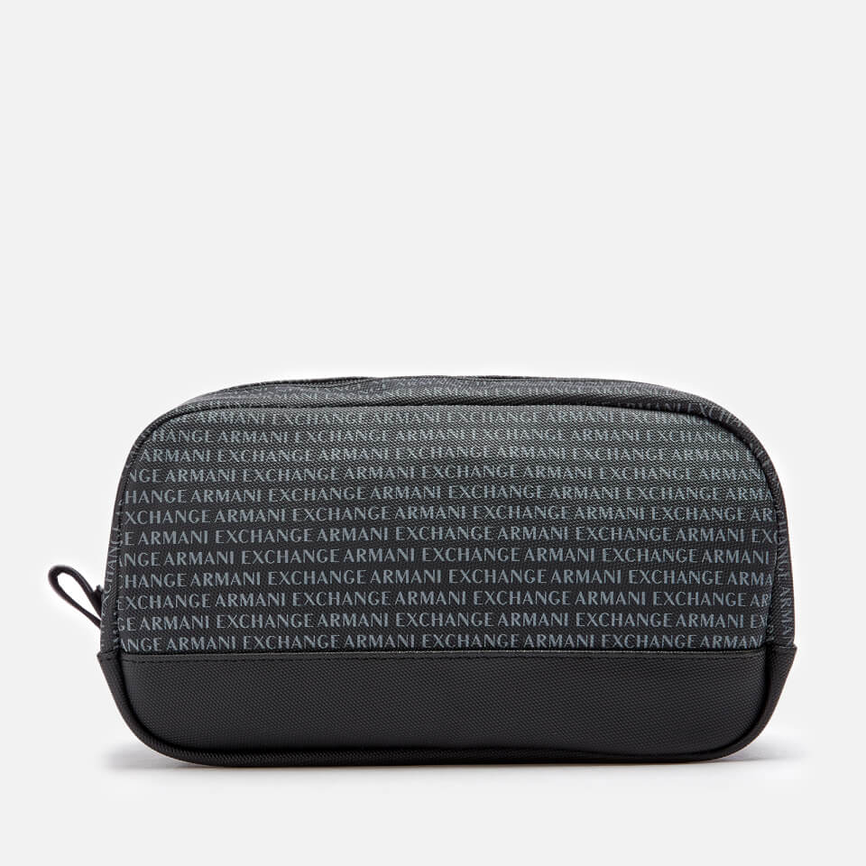 Armani Exchange Men's All Over Print Wash Bag - Black