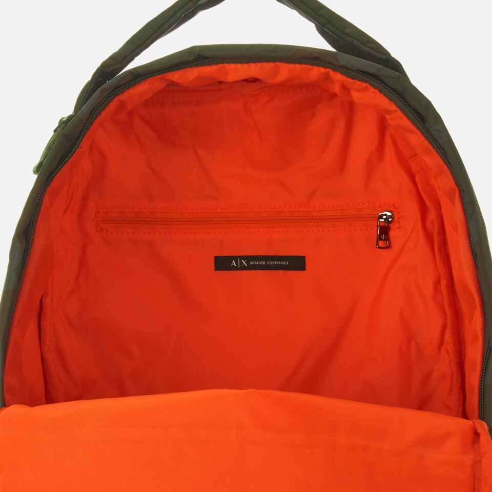 Armani Exchange Men's Padded Nylon Backpack - Green Camo
