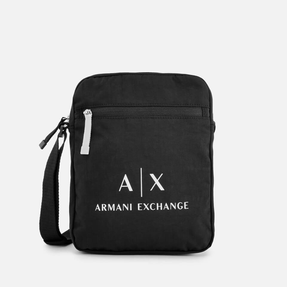 Armani Exchange Men's Contrast Logo Cross Body Bag - Black