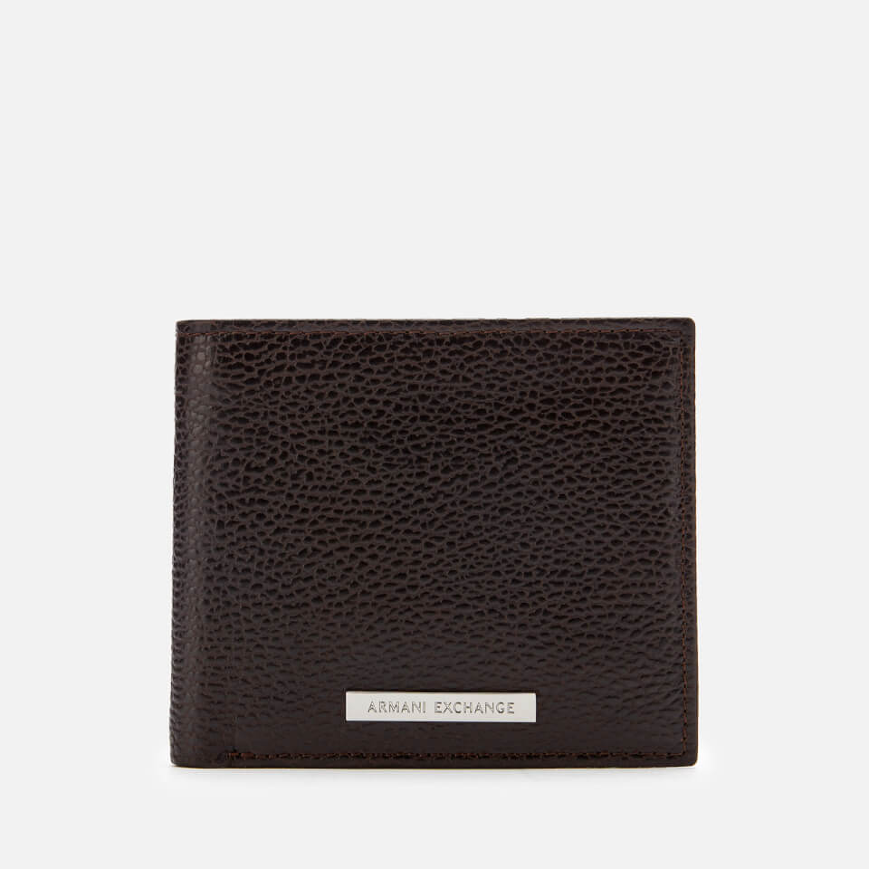 Armani Exchange Men's Bifold Wallet with Credit Card Holder - Dark Brown