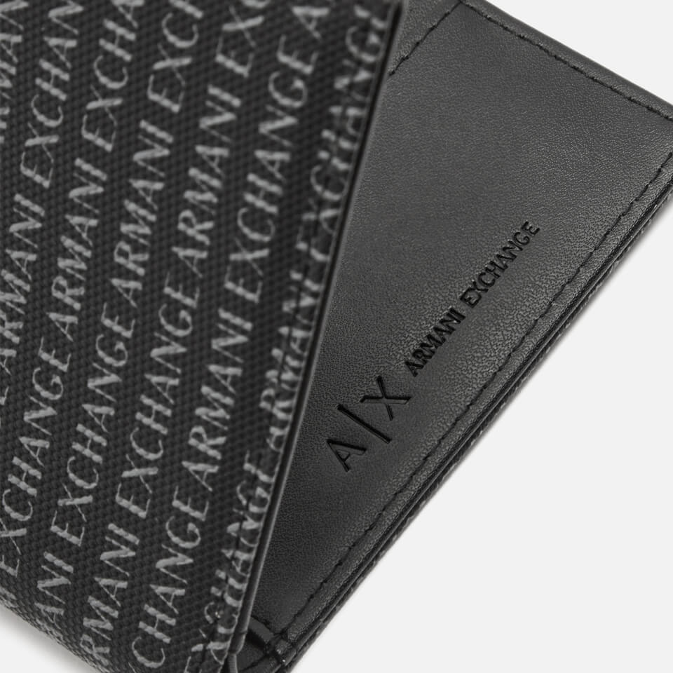 Armani Exchange Men's Bifold All Over Print Leather Wallet - Black