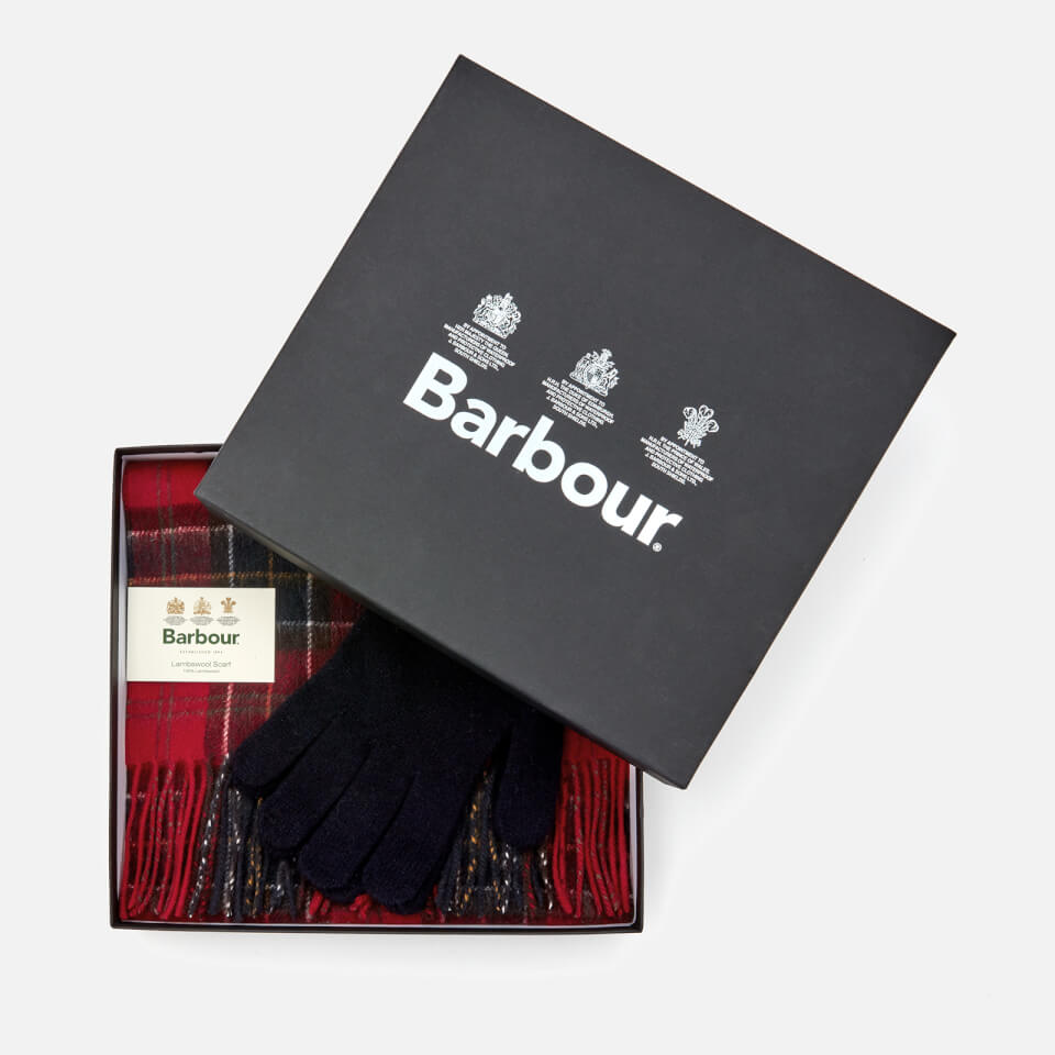 Barbour Men's Scarf And Glove Gift Set - Red Tartan