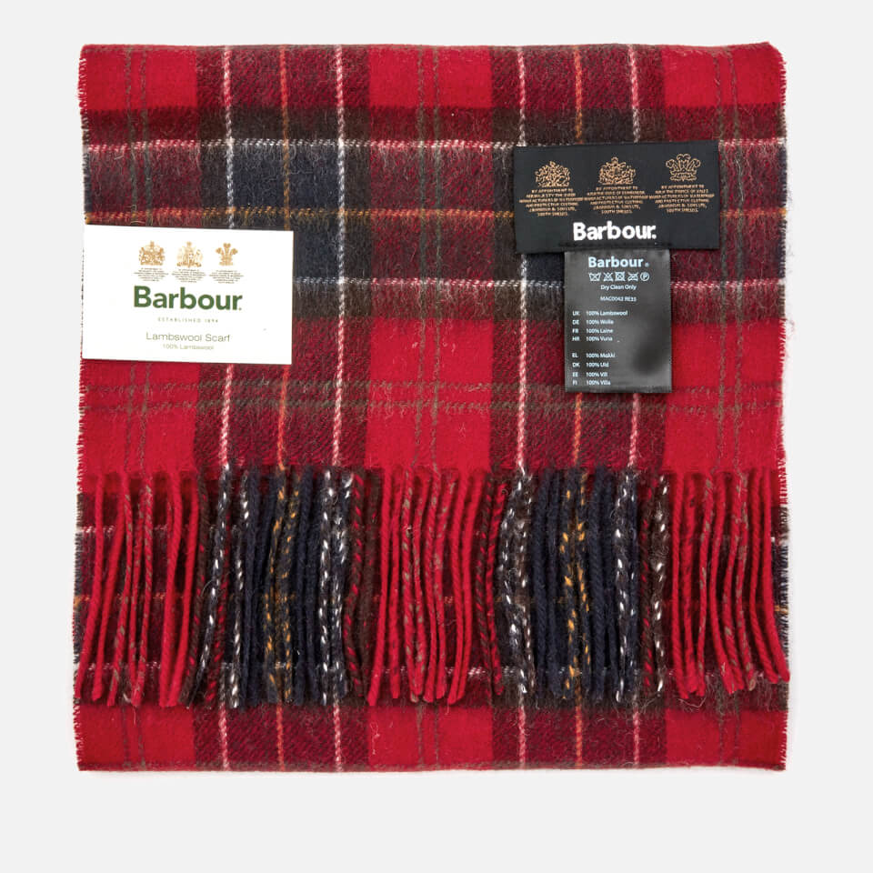 Barbour Men's Scarf And Glove Gift Set - Red Tartan