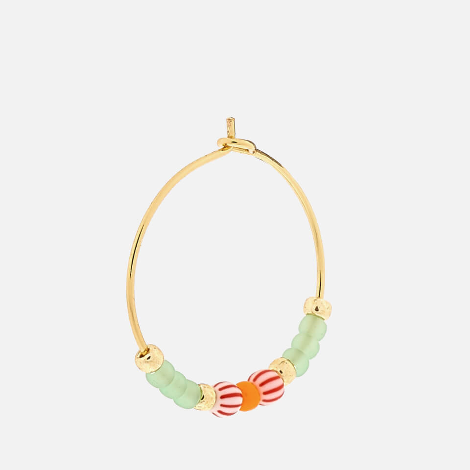 Anni Lu Women's Peppy Hoop Earrings - Green Lily