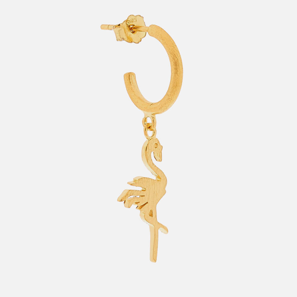 Anni Lu Women's Flamingo Single Hoop Earring - Gold