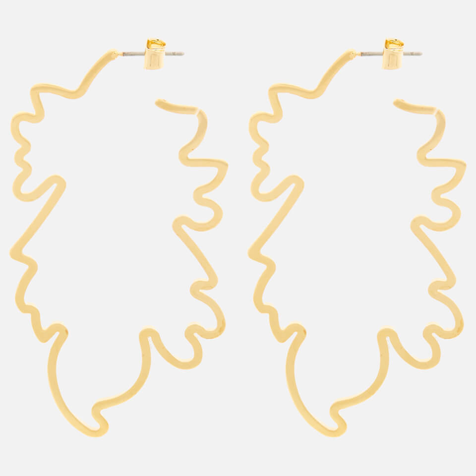 Whistles Women's Large Leaf Outline Earrings - Gold