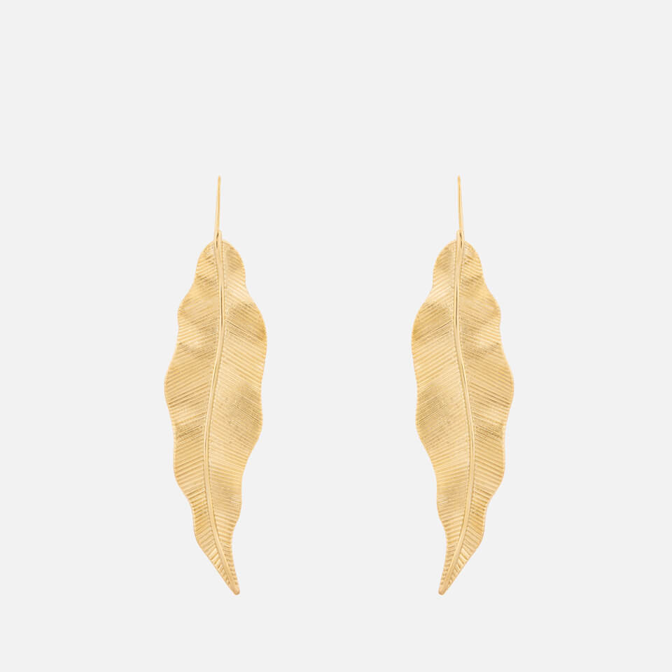 Whistles Women's Large Leaf Earrings - Gold