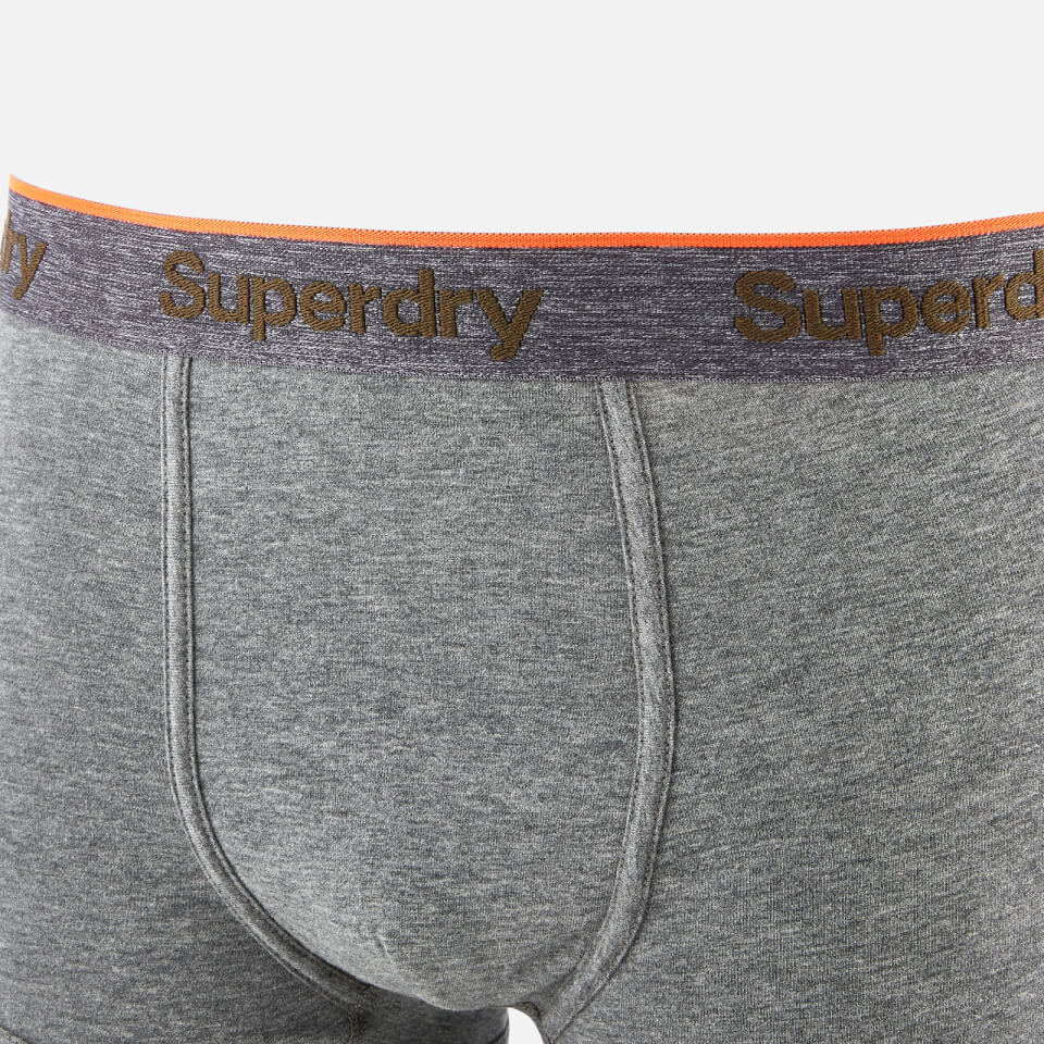 Superdry Men's Triple Pack Orange Label Sport Trunks - Dark Marl
