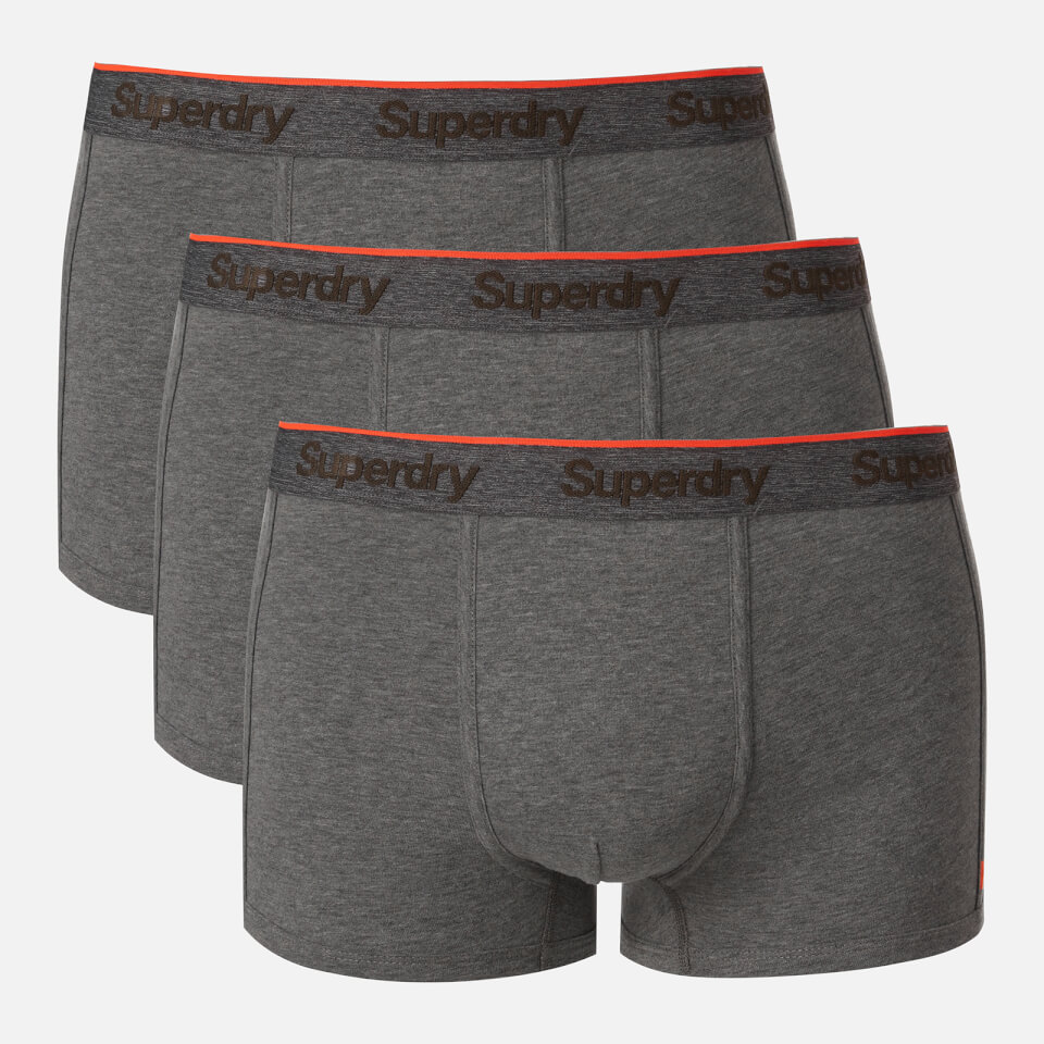 Superdry Men's Triple Pack Orange Label Sport Trunks - Dark Marl