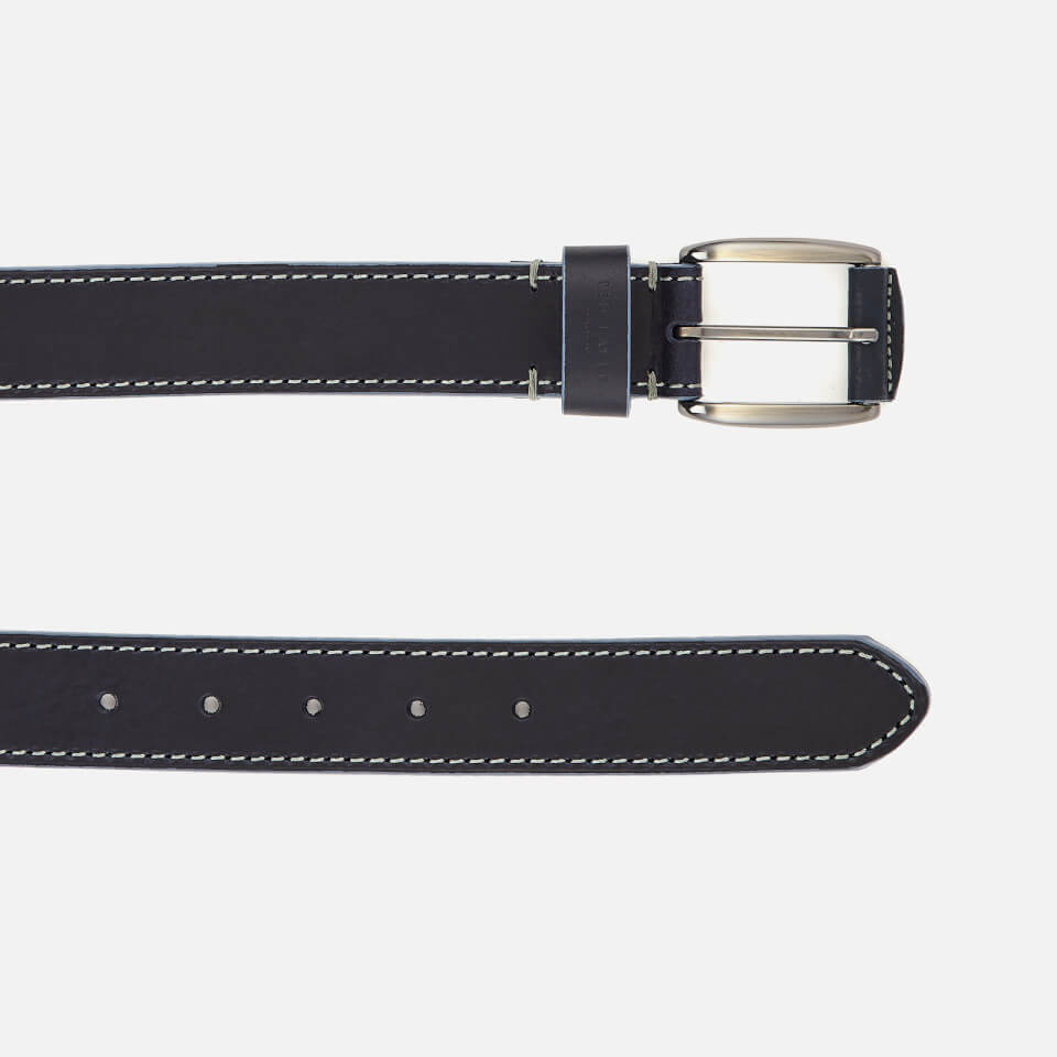 Ted Baker Men's Tirre Contrast Stitch Leather Belt - Navy