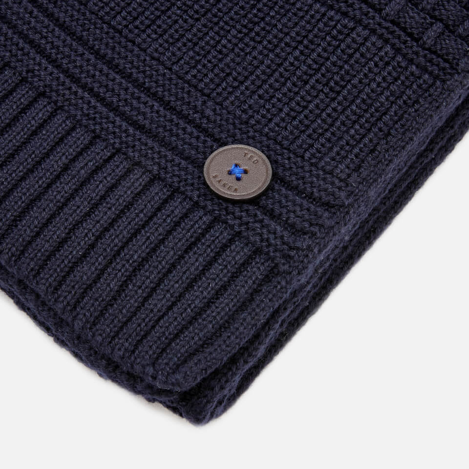 Ted Baker Men's Auscarf Textured Knitted Scarf - Navy