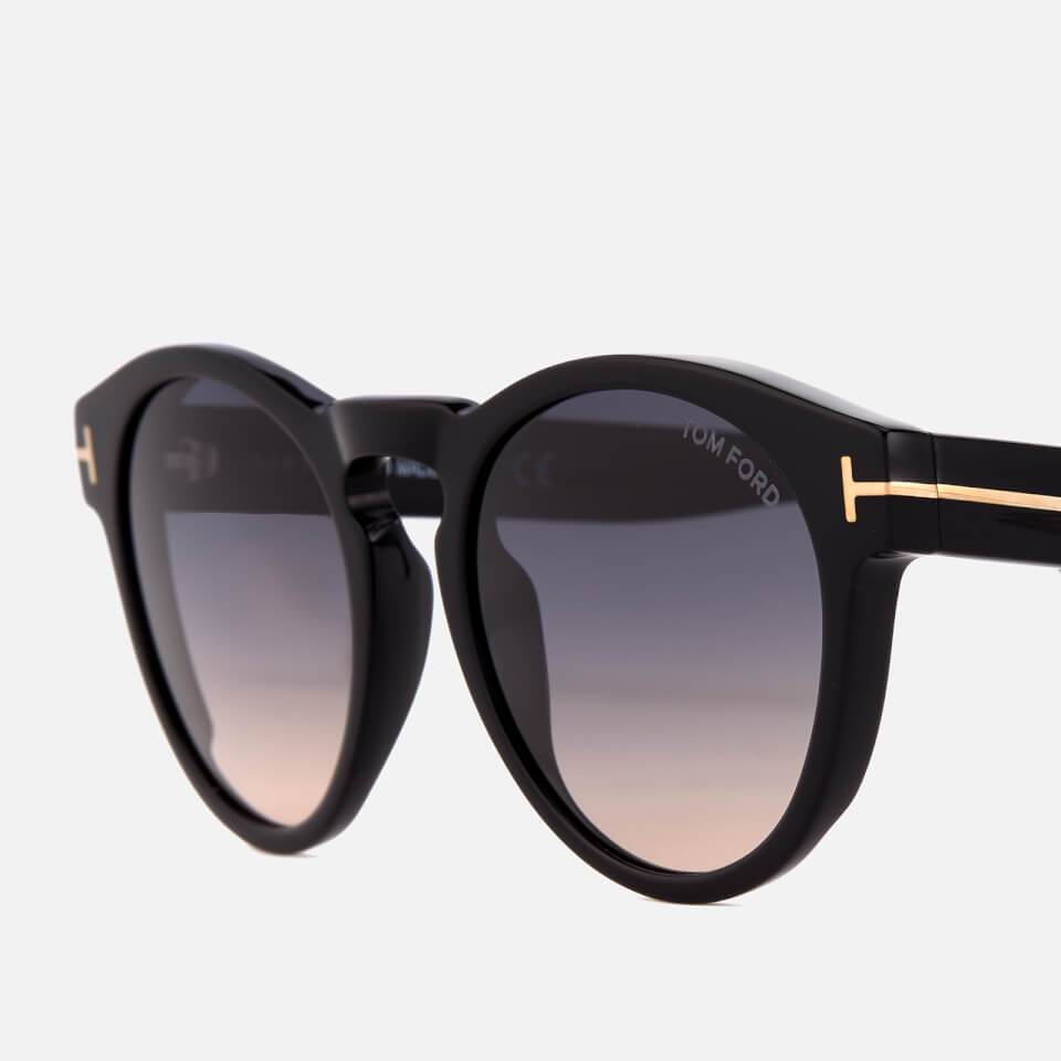 Tom Ford Men's Round Frame Sunglasses - Shiny Black/Gradient Smoke