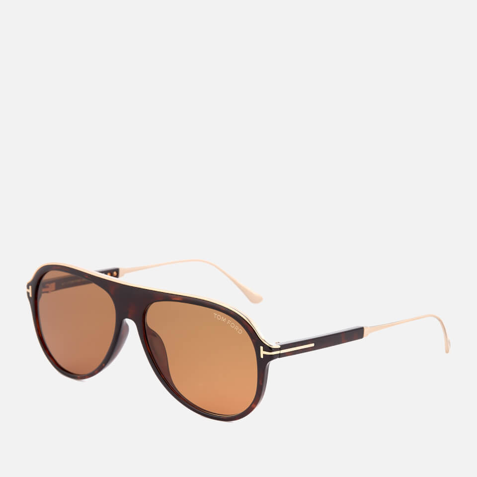 Tom Ford Men's Nicholai Aviator Sunglasses - Dark Havana/Brown