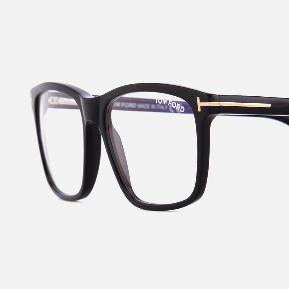 Tom Ford Men's Blue Block Square Glasses - Shiny Black