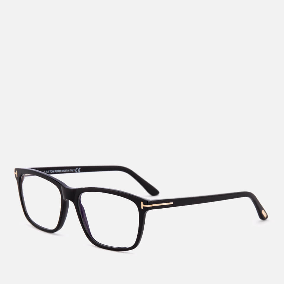 Tom Ford Men's Blue Block Square Glasses - Shiny Black