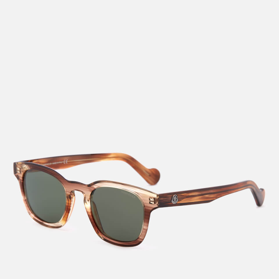 Moncler Men's Wayfarer Sunglasses - Light Brown/Other/Green Polarized