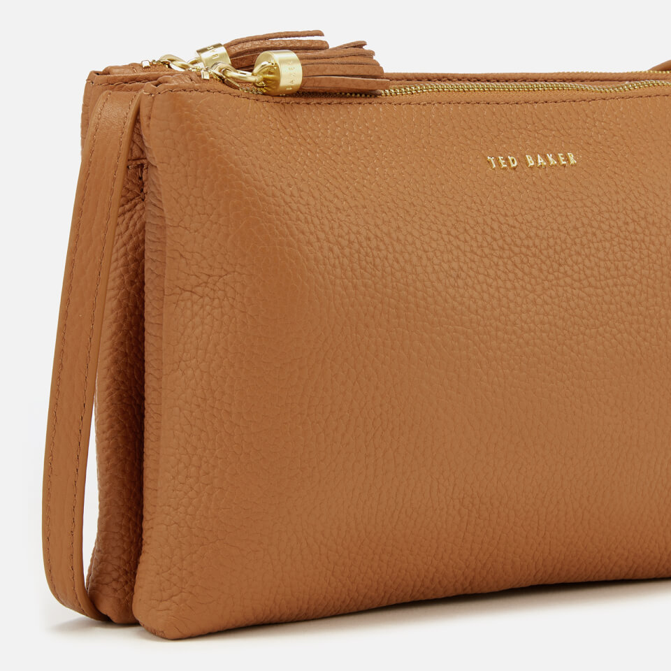 Ted Baker Women s Maceyy Tassle Double Zipped Cross Body Bag Tan